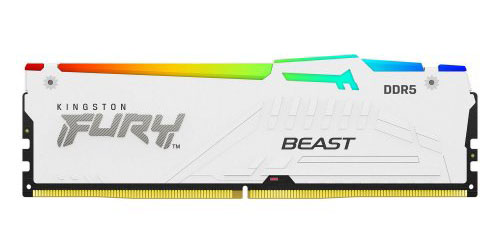 Купити Память DDR Kingston Fury Beast White RGB 16GB/5200 DDR5 (KF552C40BWA-16) - Фото 1 Память DDR Kingston Fury Beast White RGB 16GB/5200 DDR5 (KF552C40BWA-16) - Фото 1