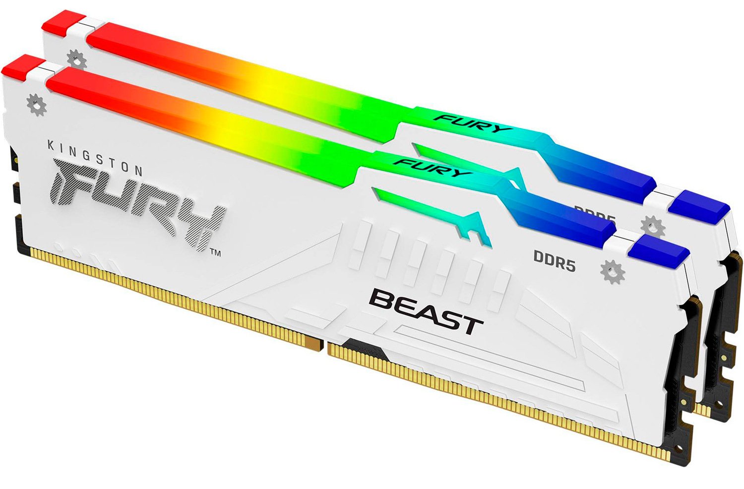 Память DDR Kingston Fury 32GB 2x16GB DDR5 5600MHz Beast RGB EXPO White (KF556C36BWEAK2-32) - Фото 1