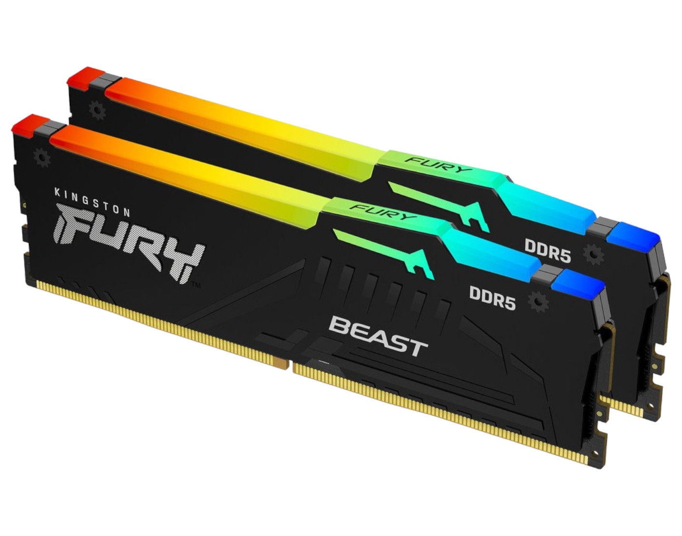 Память DDR Kingston 32GB DDR5 CL34 DIMM FURY Beast RGB XMP (KF568C34BBAK2-32) - Фото 1