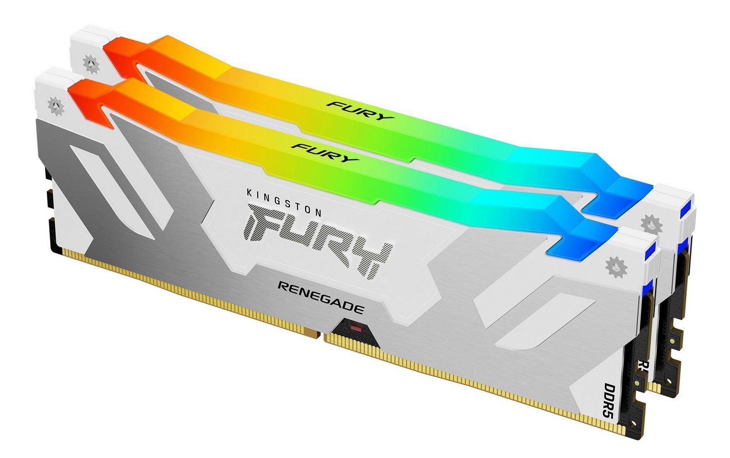 Память DDR Kingston Fury Renegade RGB White/Silver DDR5 6800MHz 32GB Kit 2x16GB (KF568C36RWAK2-32) - Фото 1