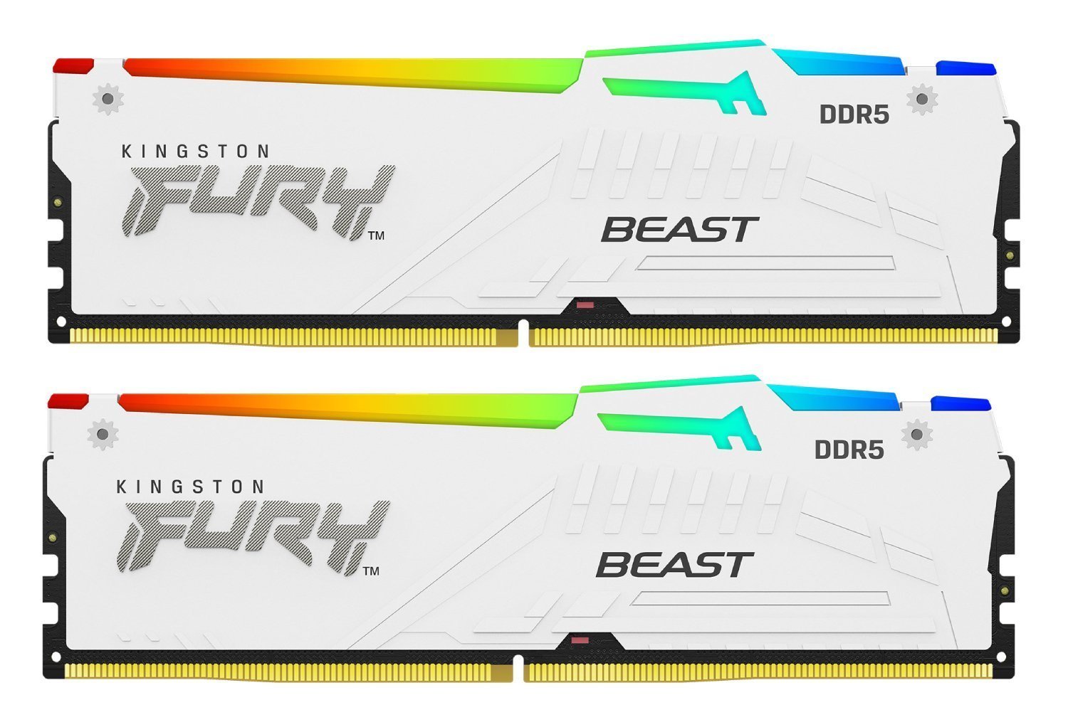 Память DDR Kingston Fury Beast White RGB 2x32GB/5600 DDR5 (KF556C40BWAK2-64) - Фото 1
