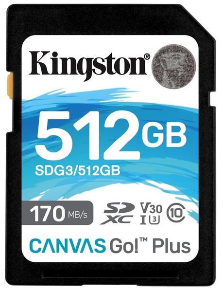 Карта памяти Kingston SDXC 512GB Go+ U3 V30 (SDG3/512GB) - Фото 1