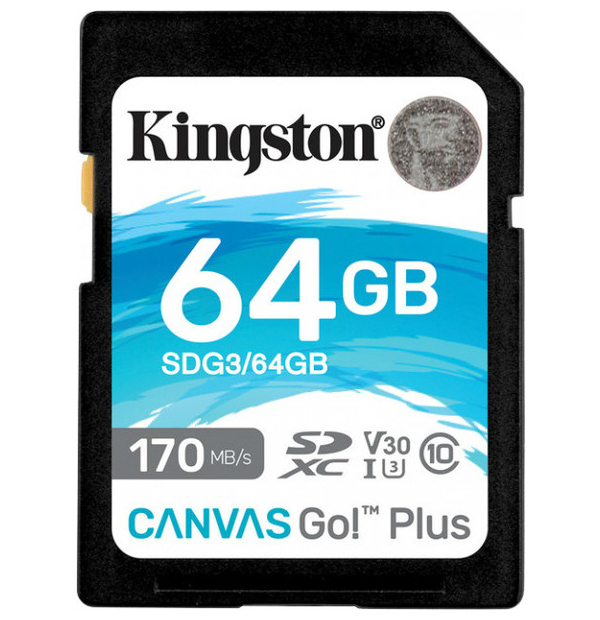 Карта памяти Kingston SDXC 64 GB Canvas Go+ U3 V30 (SDG3/64GB) - Фото 1