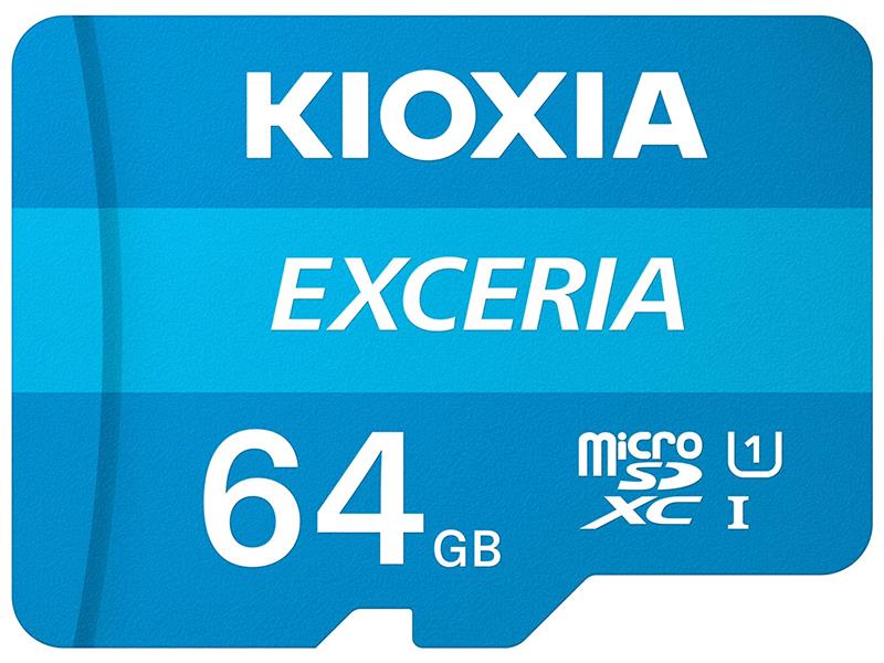 Карта памяти Kioxia MicroSDXC 64GB UHS-I Class 10 Exceria R100MB/s (LMEX1L064GG2) + SD-адаптер - Фото 1