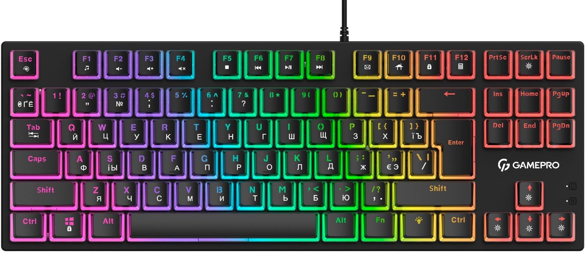 Клавиатура проводная игровая GamePro MK80B Black - Фото 1