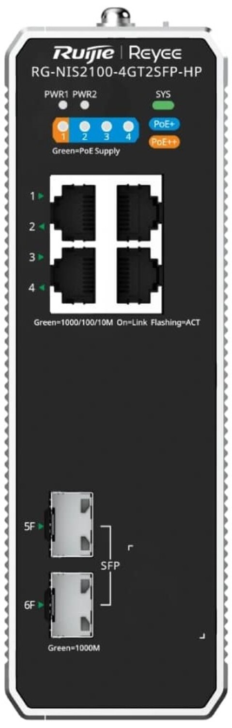 Коммутатор локальної мережі (Switch) Ruijie RG-NIS2100-4GT2SFP-HP - Фото 1