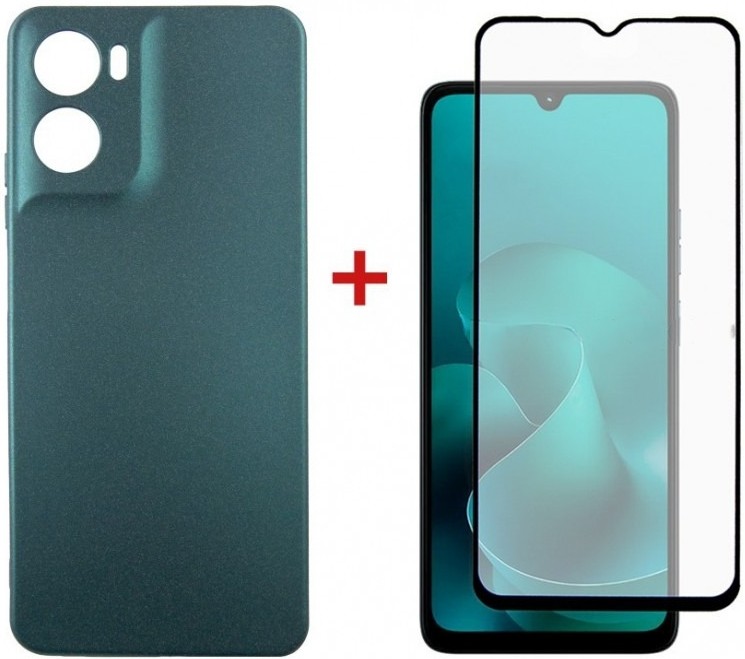 Чохол для смартфона DENGOS Soft for Motorola Moto G06 Green (DG-KM-180) +скло