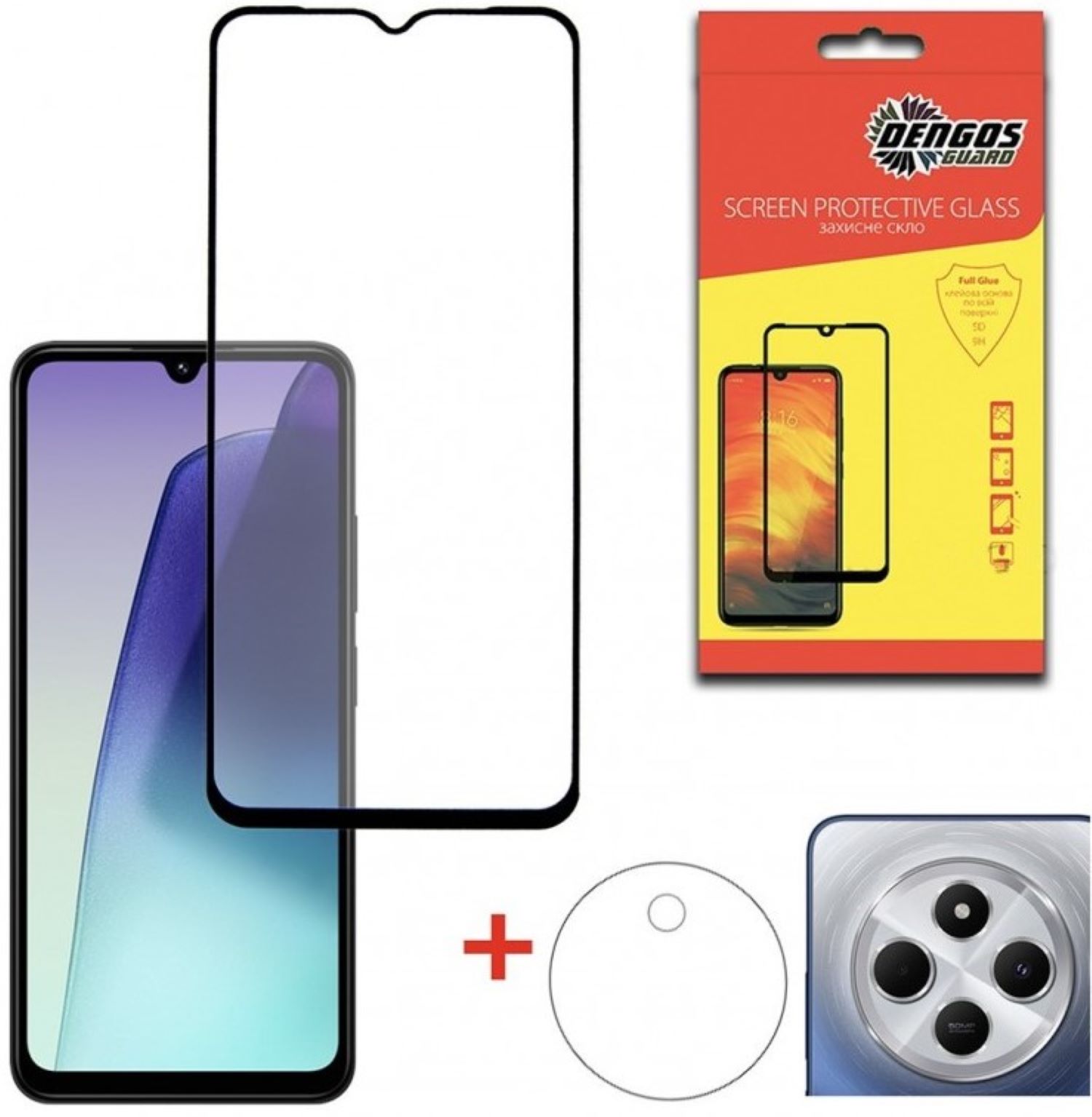 Захисне скло для смартфону DENGOS for Xiaomi Redmi 14C Black Full Glue (DG-TGSCP-07) - Фото 1
