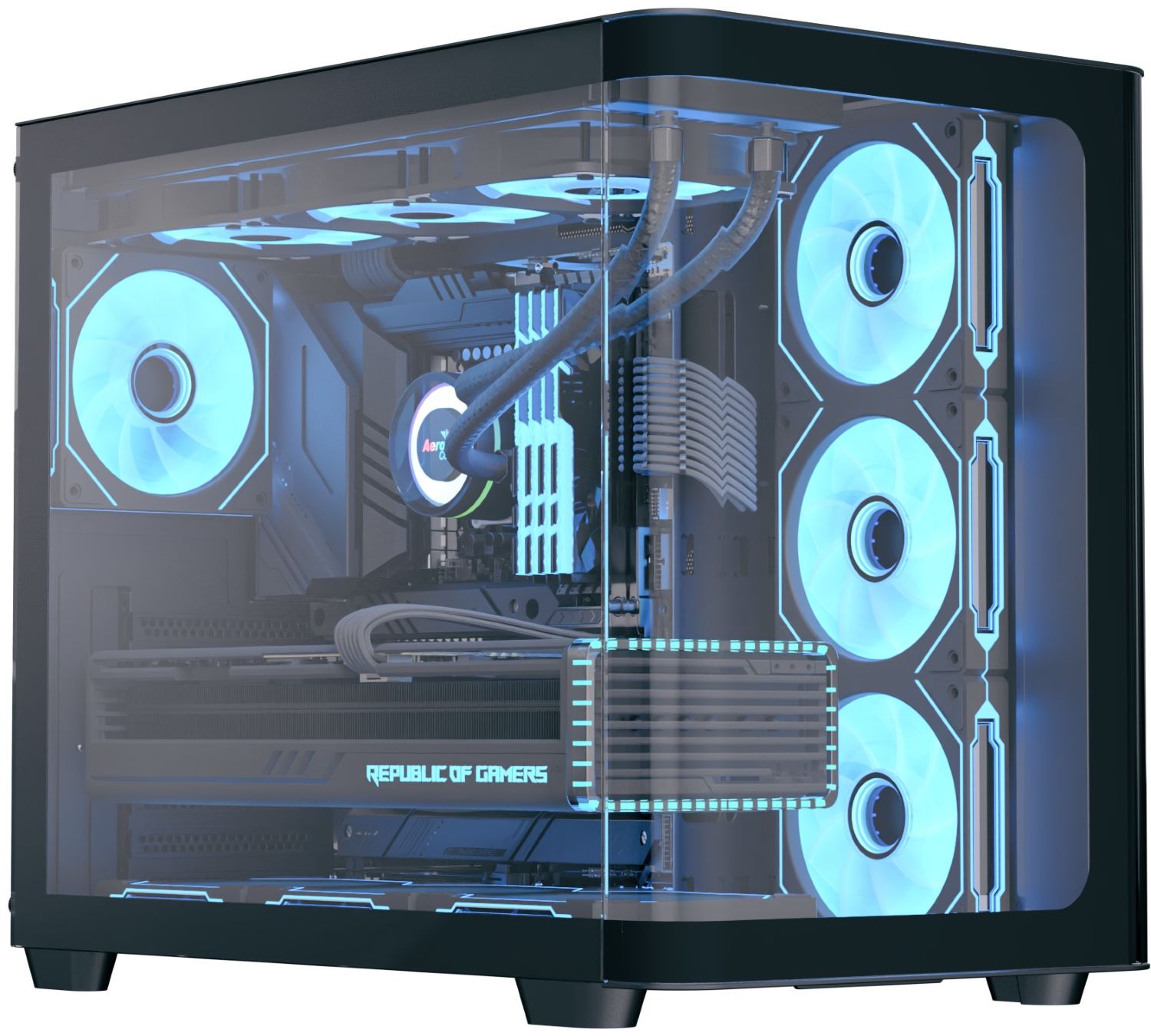 Корпус AEROCOOL P500C-G-BK-v1 (ACCM-PN01043.11) Black без БП - Фото 1