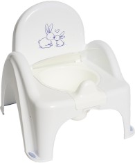 Горщик дитячий Tega Baby стільчик Зайчики Білий (KR-012-103) - Фото 1