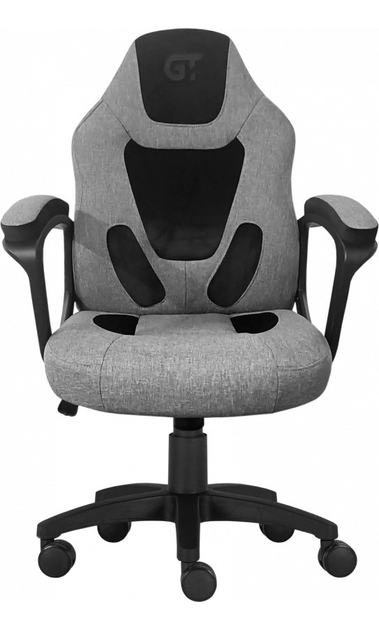 Кресло для геймеров GT Racer X-1414 Fabric Gray/Black Suede (Kids) - Фото 1