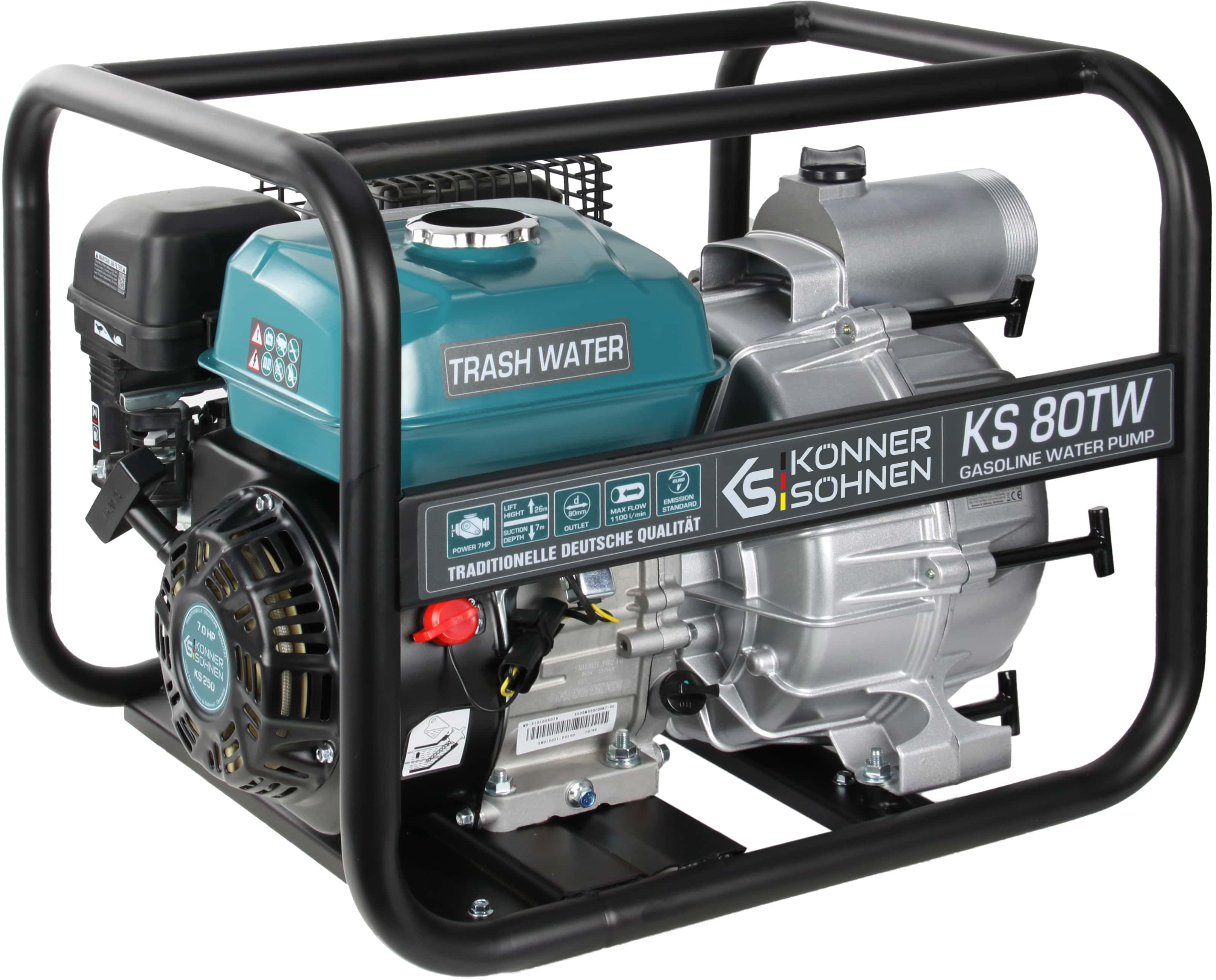 Мотопомпа Konner&Sohnen KS 80TW - Фото 1