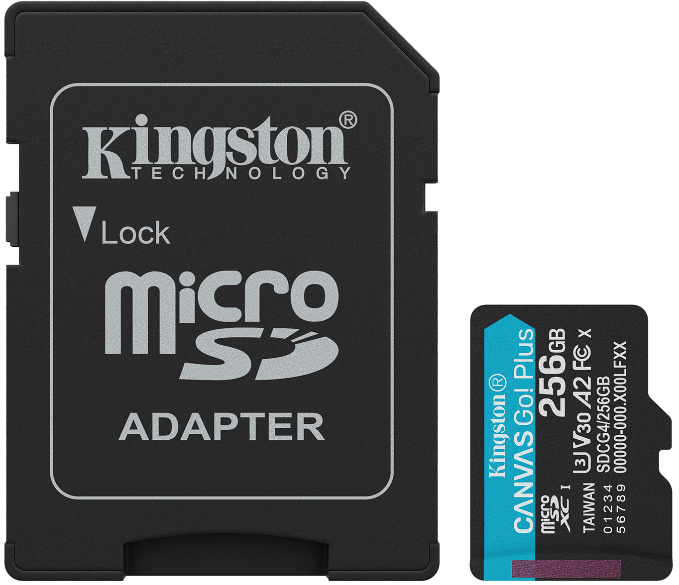 Карта памяти Kingston MicroSDXC 256GB Canvas Go! Plus G4 Class 10 UHS-I U3 V30 A2 + SD-adapter (SDCG4/256GB) - Фото 1