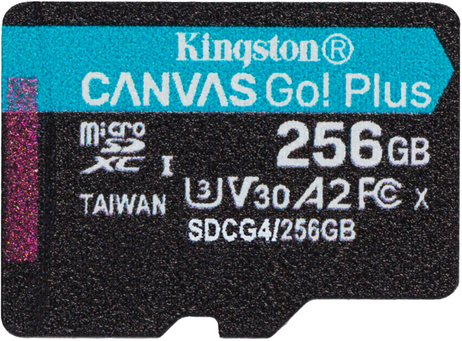 Карта памяти Kingston MicroSDXC 256GB Canvas Go! Plus G4 Class 10 UHS-I U3 V30 A2 (SDCG4/256GBSP) - Фото 1