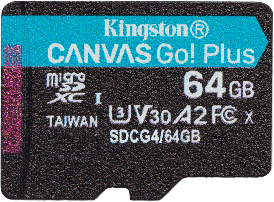 Карта памяти Kingston MicroSDXC 64GB Canvas Go! Plus G4 Class 10 UHS-I U3 V30 A2 (SDCG4/64GBSP) - Фото 1