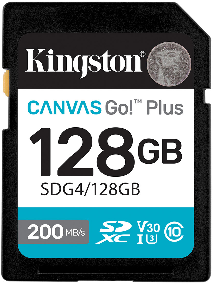 Карта пам'яті Kingston SDXC 128GB Canvas Go! Plus G4 Class 10 UHS-I U3 V30 (SDG4/128GB) - Фото 1