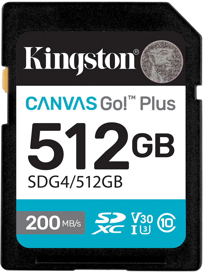 Карта пам'яті Kingston SDXC 512GB Canvas Go! Plus G4 Class 10 UHS-I U3 V30 (SDG4/512GB) - Фото 1
