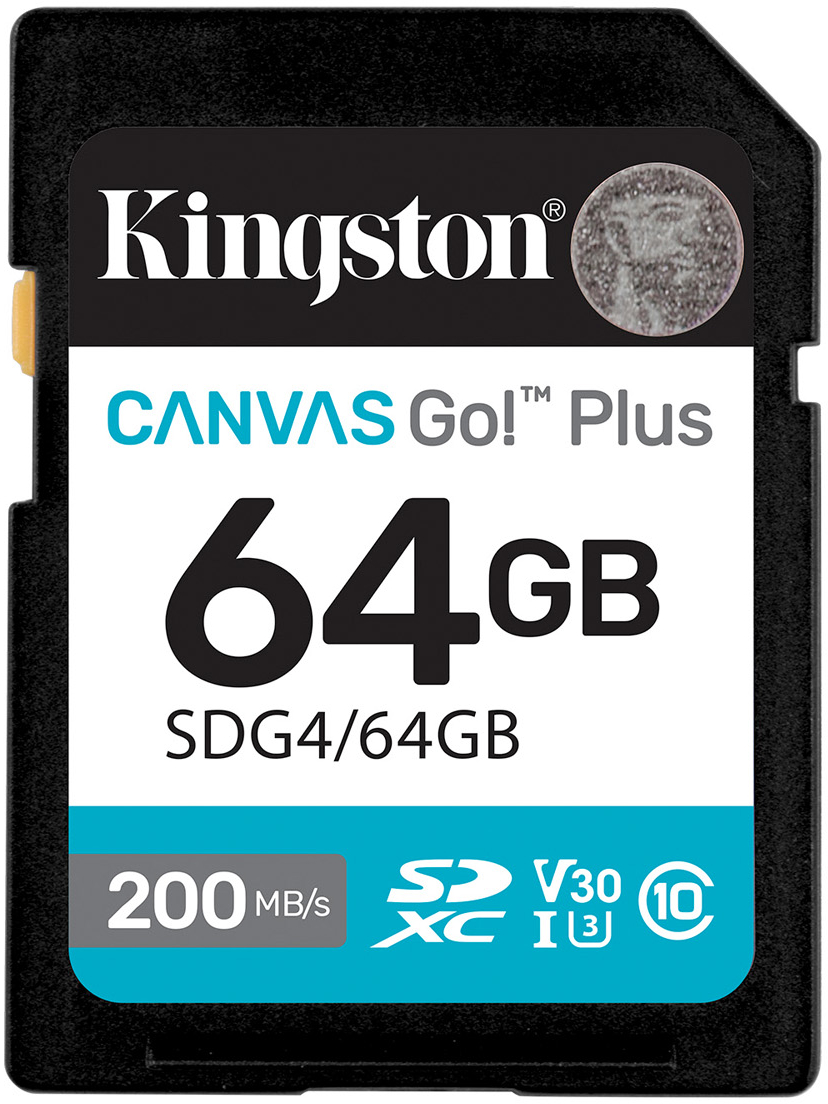 Карта пам'яті Kingston SDXC 64GB Canvas Go! Plus G4 Class 10 UHS-I U3 V30 (SDG4/64GB) - Фото 1