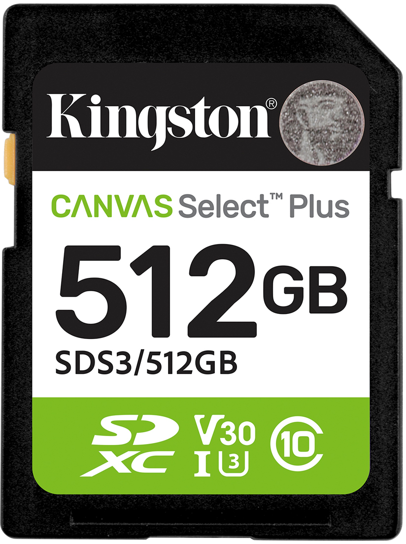 Карта памяти Kingston 512GB SDXC Canvas Select Plus Gen3 (SDS3/512GB) - Фото 1