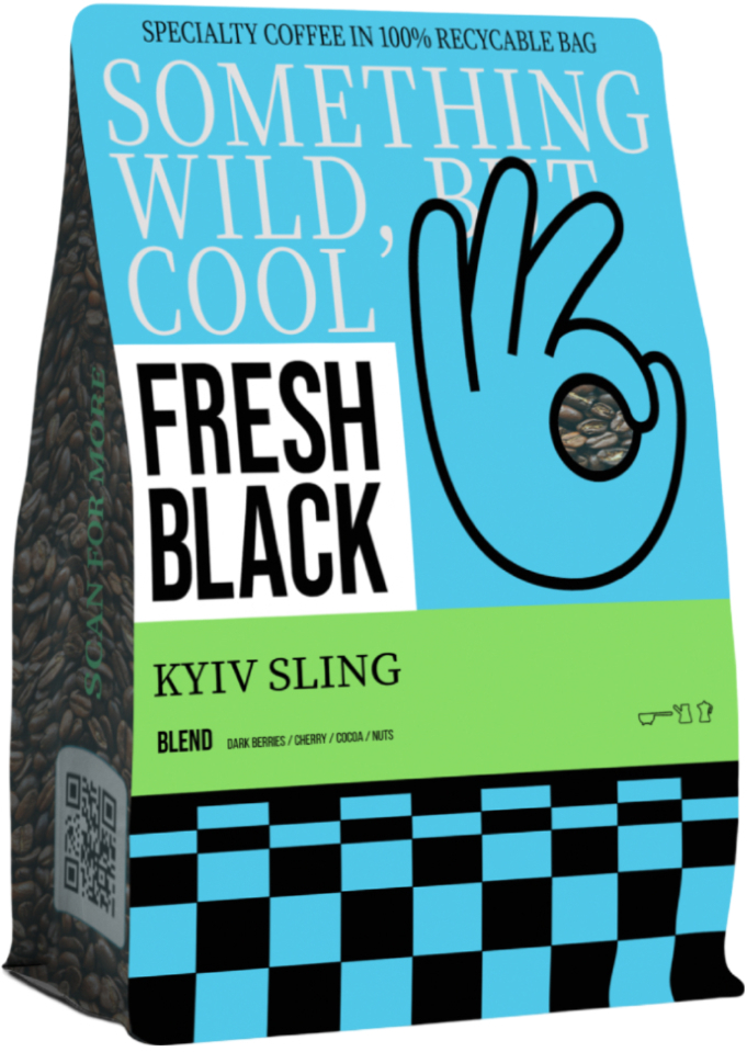 Кофе в зернах Fresh Black blend Kyiv Sling new 200г - Фото 1