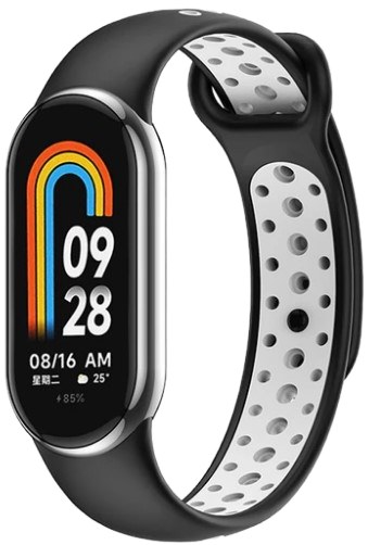 Ремешок для фитнес-браслета BeCover Vents Style for Xiaomi Mi Smart Band 9 Black-White (711985) - Фото 1