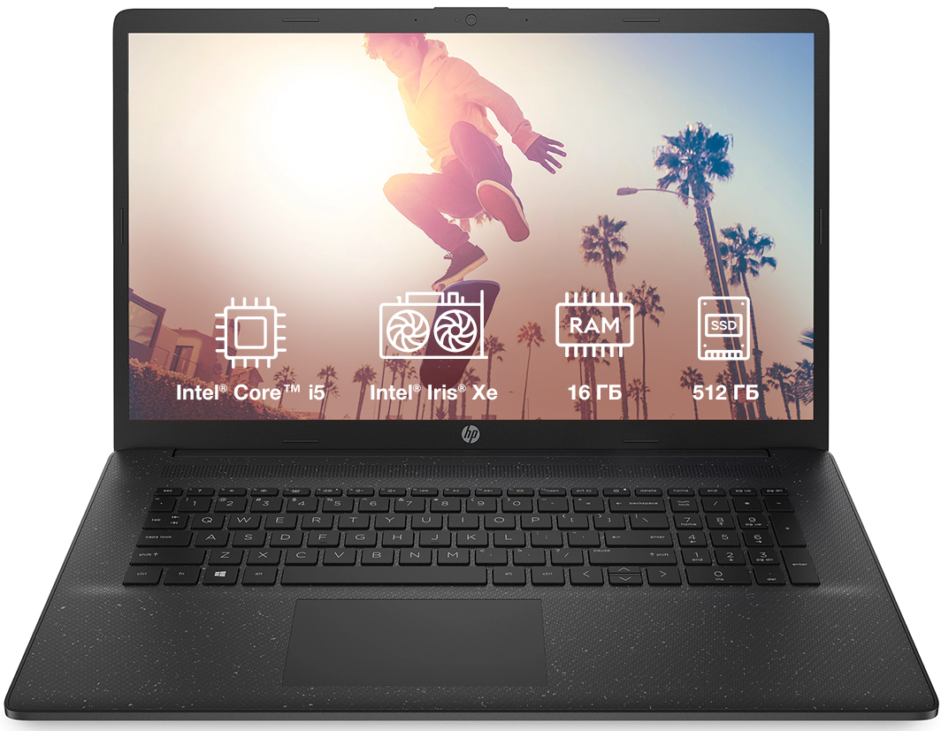 Ноутбук HP Laptop 17-cn3037ua (BF1M3EA) Jet Black - Фото 1
