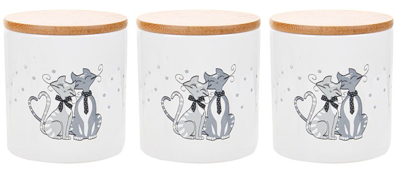 Набір ємностей для сипучих Lefard Коты 450 мл 10х10х11 см (940-252) - Фото 1