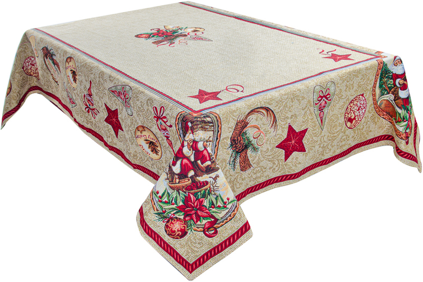 Скатертина прямокутна Lefard Santa claus 140x320 см (732-188) - Фото 1