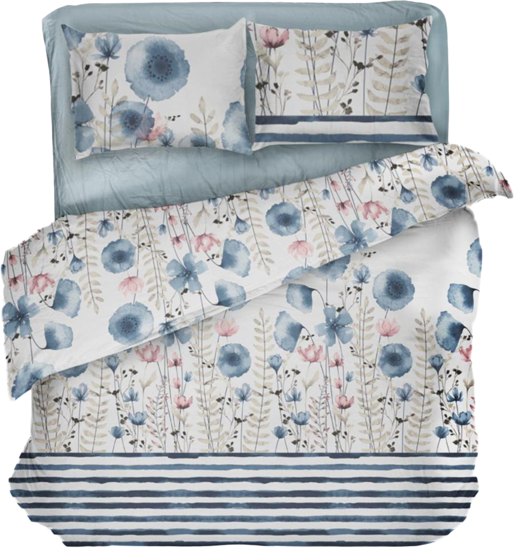 Купити Комплект постільної білизни Lelit Бязь Світло-Сірий з Блакитним B-1142 полуторний (1193359) - Фото 1 Комплект постільної білизни Lelit Бязь Світло-Сірий з Блакитним B-1142 полуторний (1193359) - Фото 1