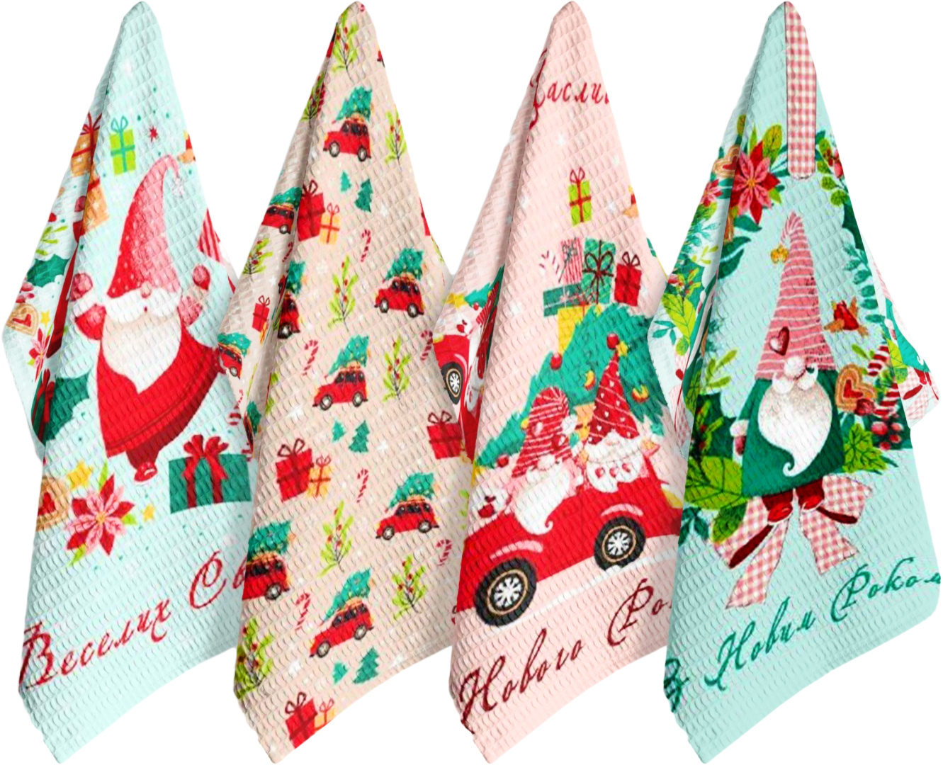 Набір рушників Lelit CHRISTMAS GNOMES 8072 34х60 4 шт. (1198928) - Фото 1