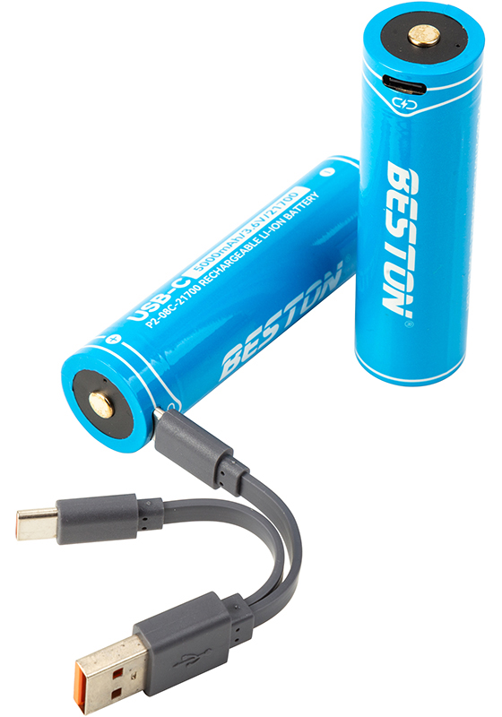 Аккумулятор тип 21700 Beston USB Type-C 21700, 3.6V 5000mAh, Li-ion (AA620388) - Фото 1