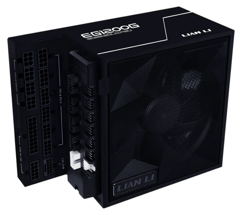 Блок питания для ПК Lian Li EDGE GOLD 1200W Black with Hub, EU Cord (G9P.EG1200G.BH00.EU) - Фото 1