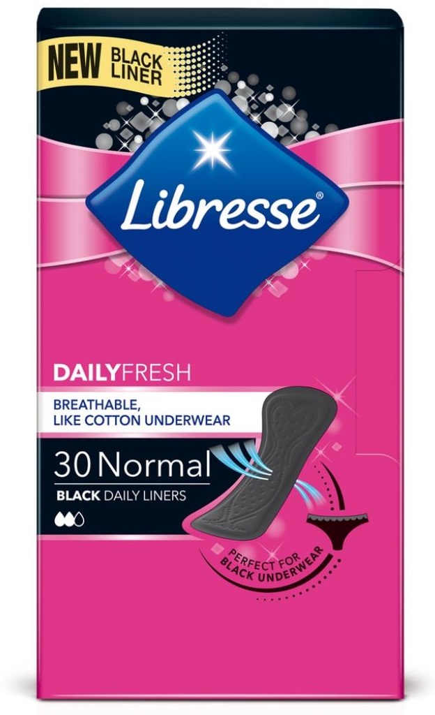 Прокладки ежедневные Libresse Daily Fresh Normal Black 30 шт. (7322540919516) - Фото 1