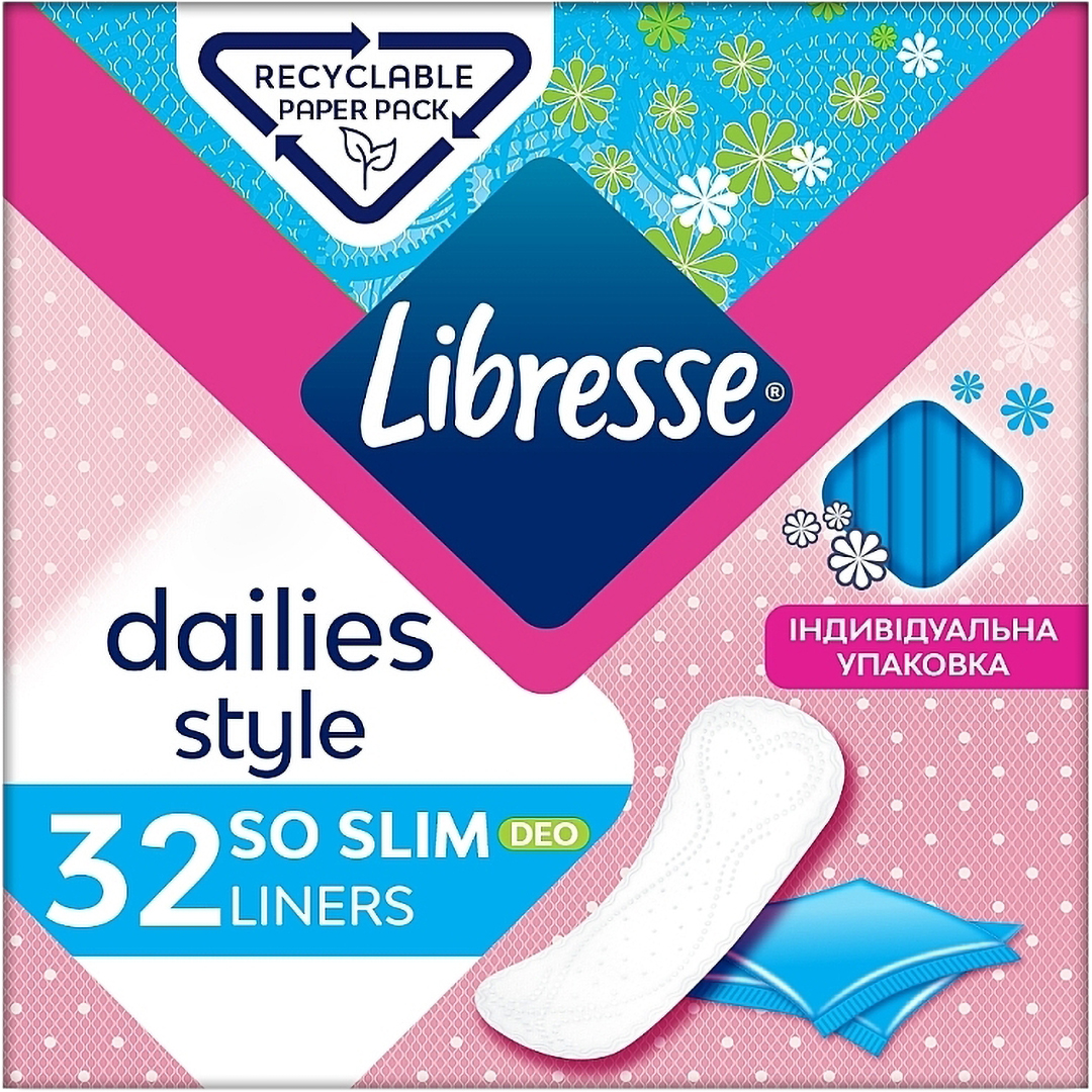 Прокладки щоденні Libresse Daily Fresh Normal Deo 32 (7322540465099) - Фото 1