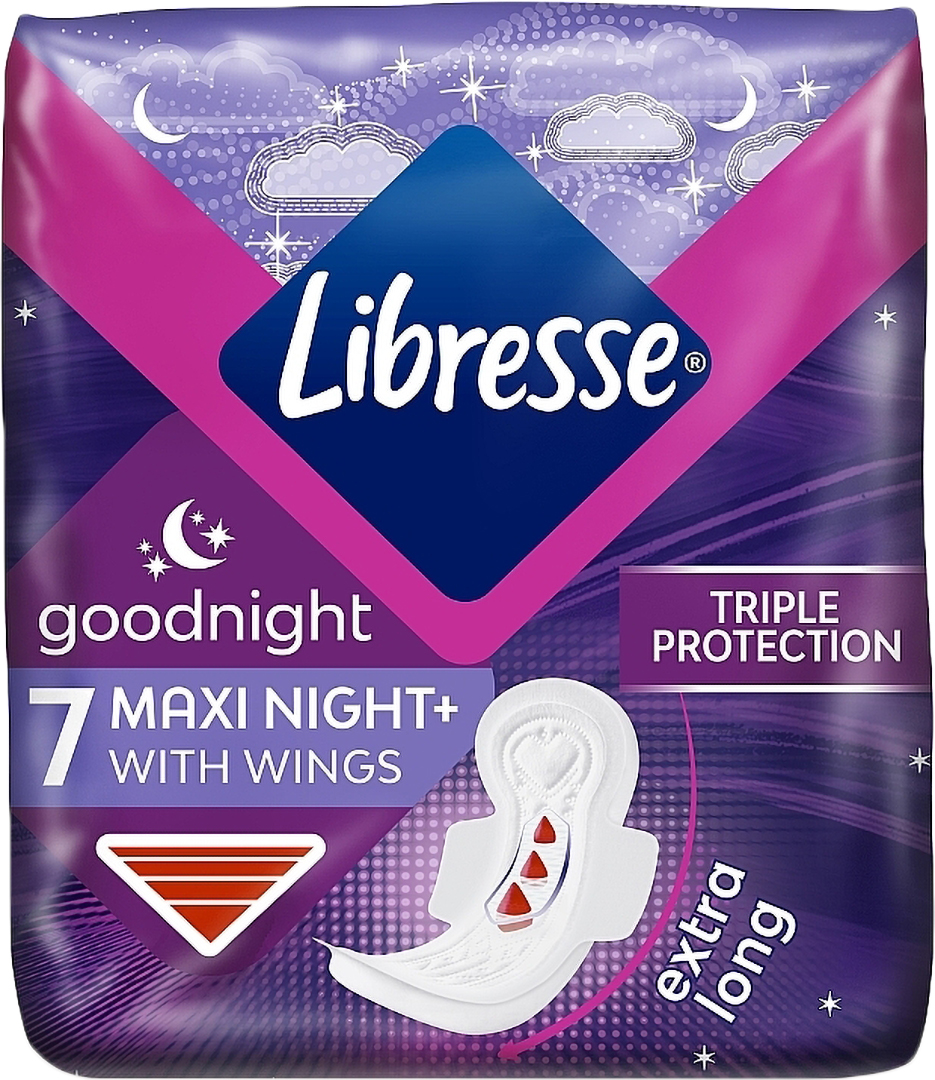 Прокладки гігієнічні Libresse Maxi Goodnight 7 шт. (7322540823356) - Фото 1