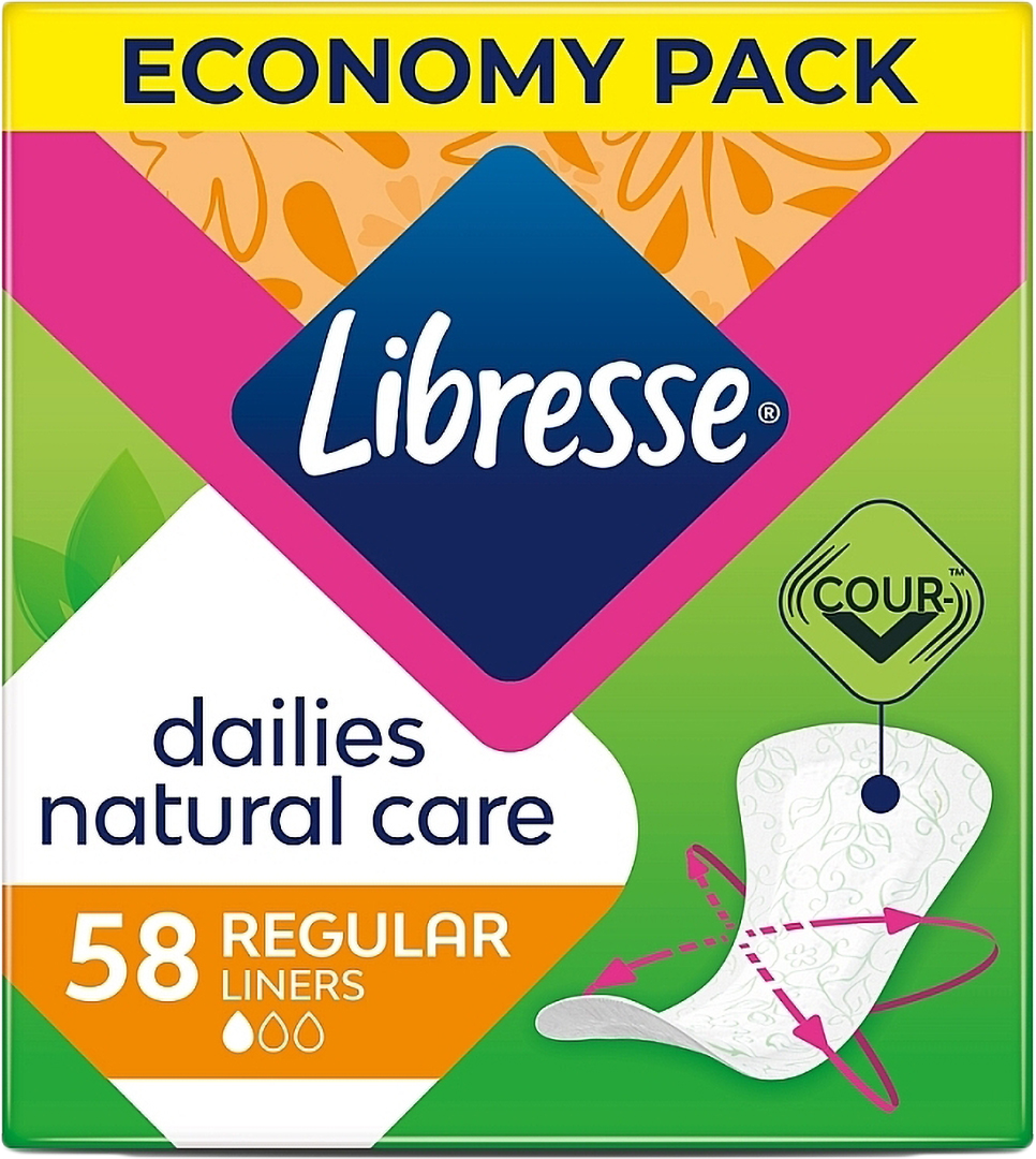 Прокладки щоденні Libresse Natural Care Normal Mu 58 шт. (7322540575453) - Фото 1