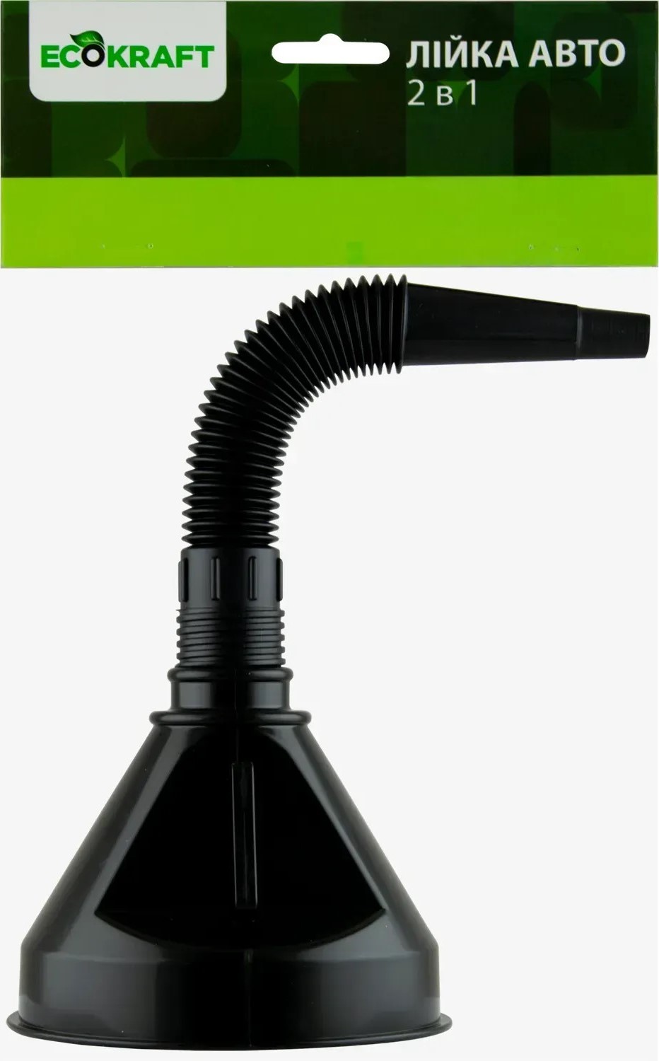 Лійка автомобільна Ecokraft XD309 2 в 1 145 мм Black (ALI11) - Фото 1