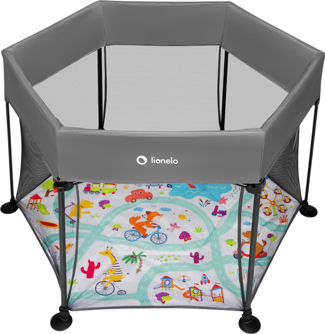 Манеж-кровать Lionelo Roel Plus Grey Multicolor - Фото 1