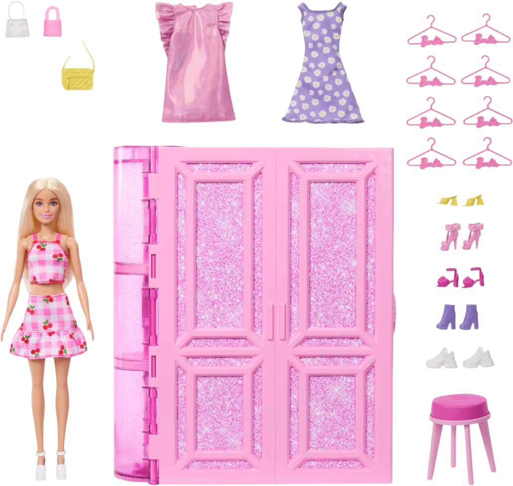 Ігровий набір Barbie Стильна гардеробна з лялькою (HXD58) - Фото 1