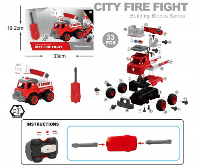 Пластиковый конструктор DIY Spatial Creativity пожарный (LM8034-SZ-1) - Фото 1
