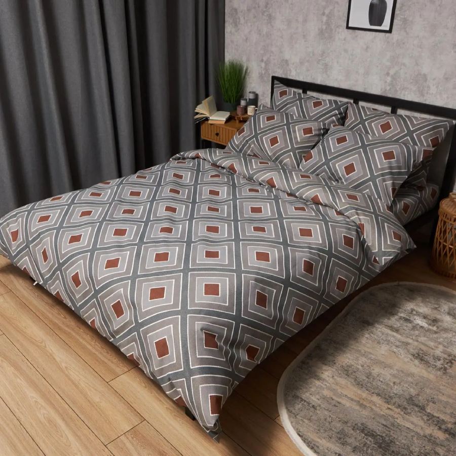 Комплект постельного белья Moon&Star Микросатин Premium Loft Style 160х220 нав. 4х70х70 (MS-820009964) - Фото 1