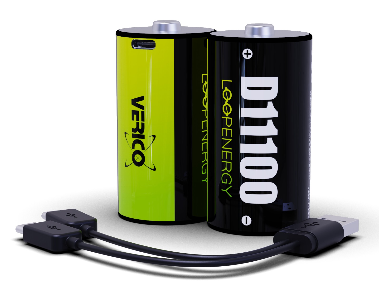 Батарейка тип D (LR-20) Verico Loop Energy D/R20 USB Type-С 7400mAh 11100mWh-1.5V Li-ion 2 шт.  (1BTOV-A5N0A2-NN) - Фото 1
