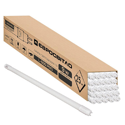 Купить Лампочка светодиодная Євросвітло PRO 9Вт 4200K L-600 T8 G13 25 шт. (000059481) - Фото 1 Лампочка светодиодная Євросвітло PRO 9Вт 4200K L-600 T8 G13 25 шт. (000059481) - Фото 1