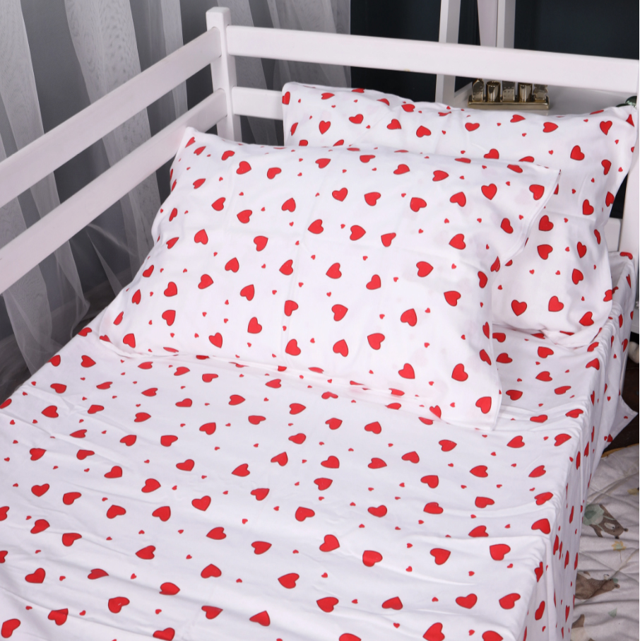 Простынь двуспальная MirSon Фланель 015 Love 180x200 см (2200009652950) - Фото 1