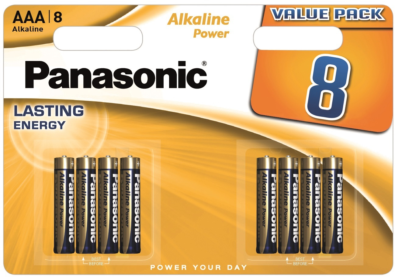Батарейка тип AAA Panasonic POWER AAА 8 шт. (LR03REB/8BW) - Фото 1