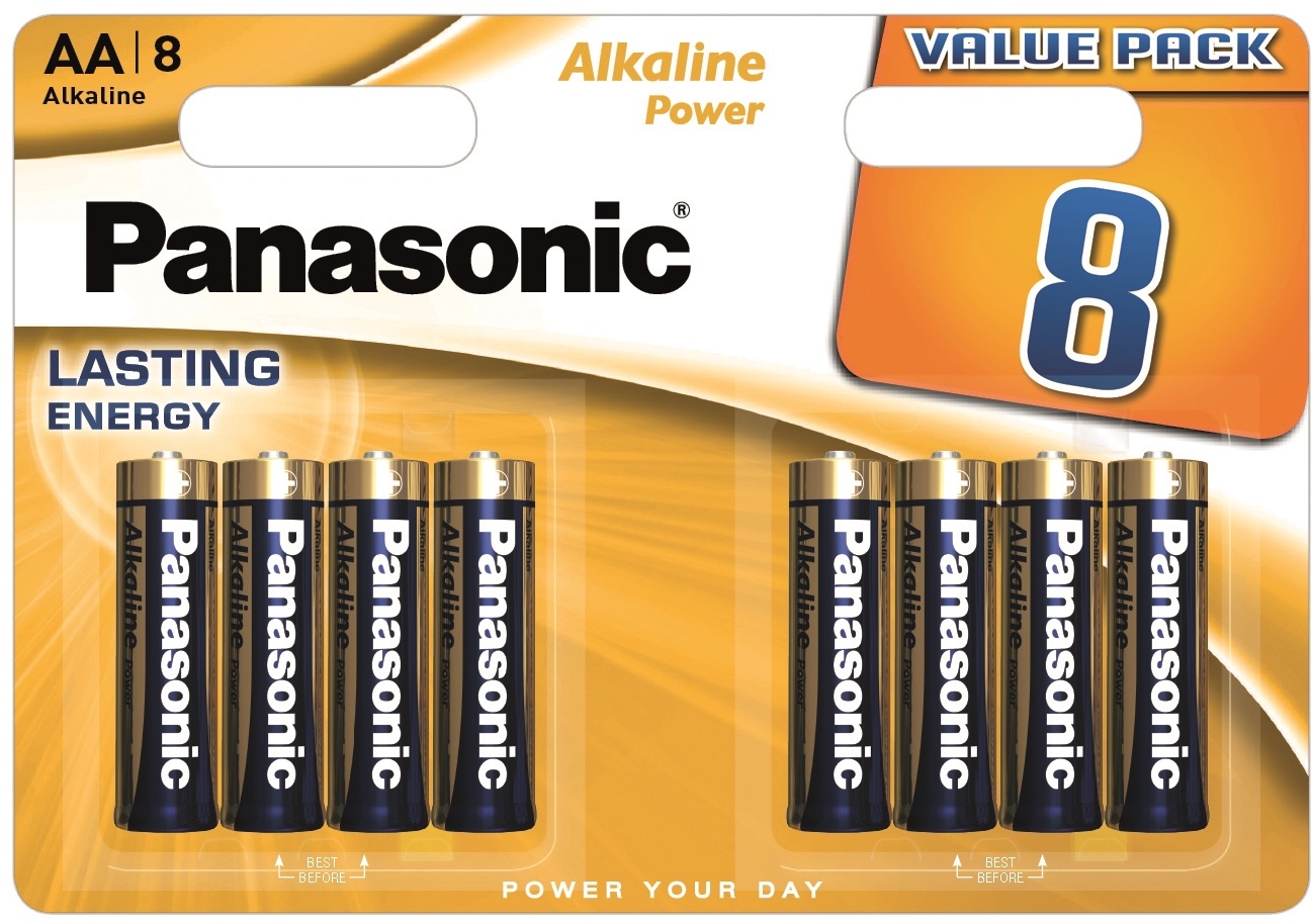 Батарейка тип AA Panasonic POWER AA 8 шт. (LR6REB/8BW) - Фото 1