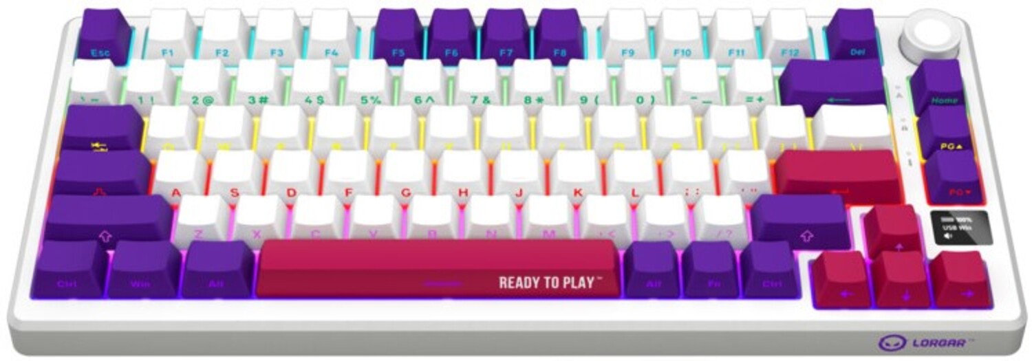 Клавиатура беспроводная игровая Lorgar KBP7075W Wireless Gaming Mechanical Pro White (LRG-KBP7075W-WH-US) - Фото 1