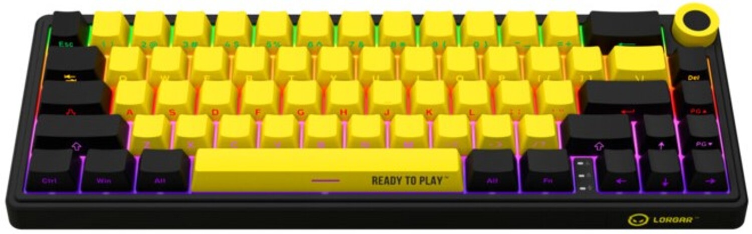 Клавиатура беспроводная игровая Lorgar KBP70MW Wireless Mechanical Pro Black-Yellow (LRG-KBP70MW-YL-US) - Фото 1