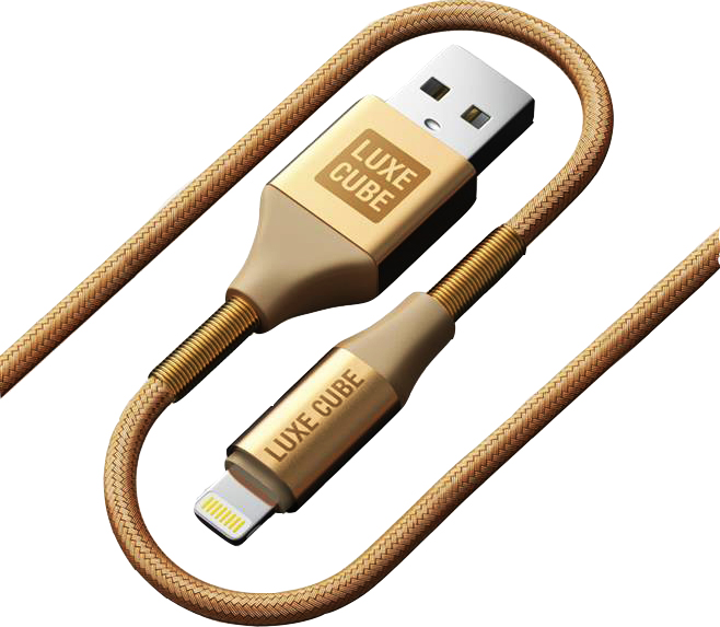Кабель синхронізації даних Luxe Cube Armored USB-Lightning 1m Gold (8886668670012) - Фото 1