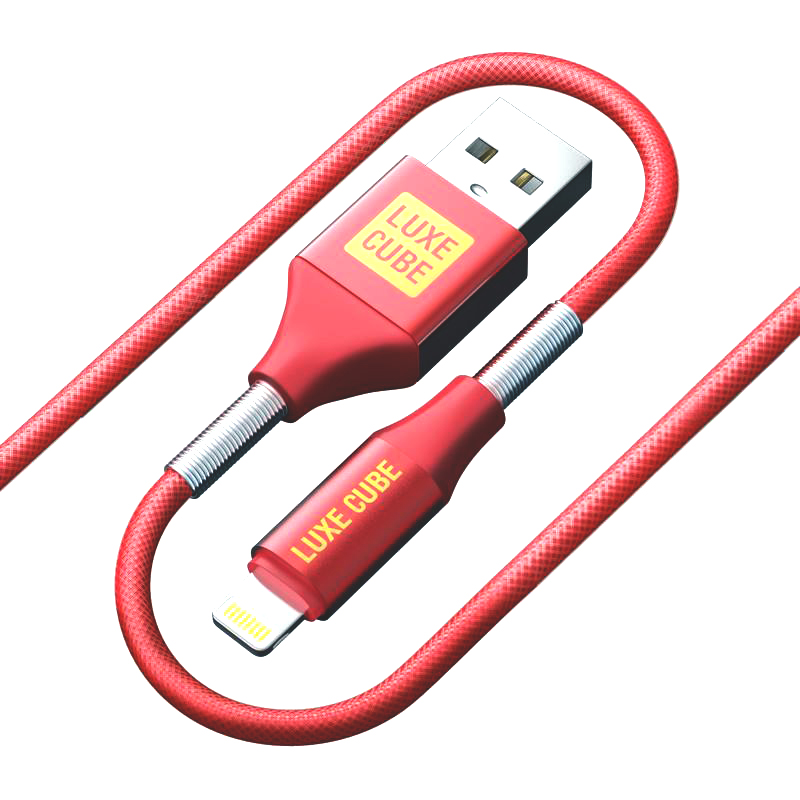 Кабель синхронізації даних Luxe Cube Armored USB-Lightning 1m Red (8886668686099) - Фото 1